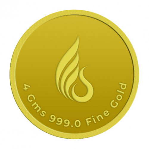 24K 4 GMS 3D FLOWER 999.0 GOLD COIN CERTICARD