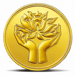 24K 1 GM LOTUS 999.9 GOLD COIN IN CERTICARD
