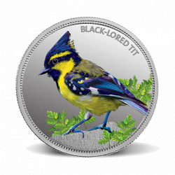 999KT 31.10 GMS BLACK-LORED TIT 999.9 SILVER COIN WITH BOX
