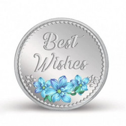 999 KT 20 GMS BEST WISHES 999.9 SILVER COIN IN CAPSULE
