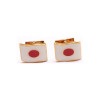999KT Silver Japan Flag Cufflinks Button For Men 999KT Silver Japan Flag Cufflinks Button For Men
