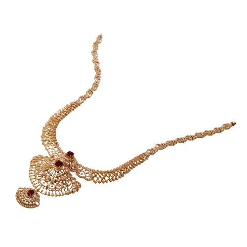 22KT CZ stone Long Necklace