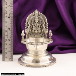 925 Silver 2D Gajalakshmi Articles Deepam AD-22