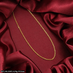 22KT Gold Kids Ring Designed Chain KC7