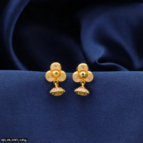 Latest light weight kids gold hoop earrings designs - YouTube