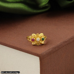22KT Gold Kids Flower Enamel Ring KR7