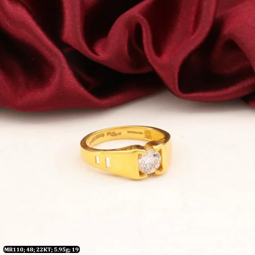 Sree Kumaran | 22K Gold Casting Single Stone Couple Ring