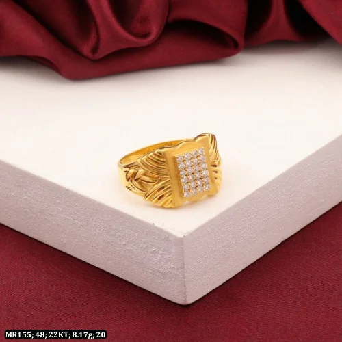 14k Yellow Gold 16mm Wide Men's Square Synthetic Ruby Center Stone Ring |  Sarraf.com