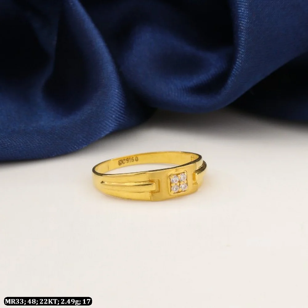 Men's Single Stone 22Kt Yellow Gold Ring | SEHGAL GOLD ORNAMENTS PVT. LTD.