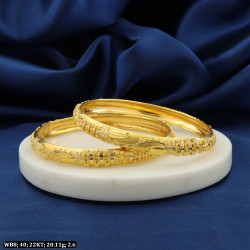 22KT Gold Womens Embroyed Bangles WB8