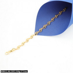 22KT Gold Womens Curve Heart Bracelet WBR12