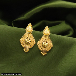 22KT Gold Gorgeous Peacock Desing Earring-Drops WD150
