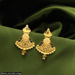 22KT Gold traditional earrings designs - Drops WD151