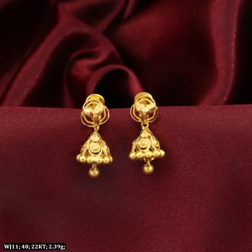 Simple Ladies Plain Gold Earrings at Rs 2950/gram in Amritsar | ID:  26861349133