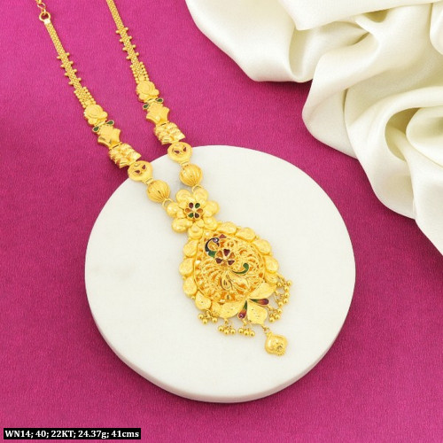 22KT Gold Mango Flower Necklace  WN14