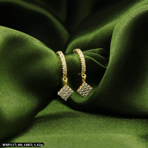 18KT Gold Kids Diamond Shape Earring-Stud WNP117