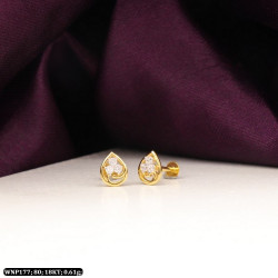 18KT Gold Kids Triple Stone Earring-Stud WNP177