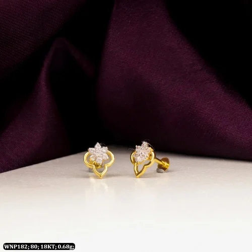 14K Gold 4-Pronged Diamond Stud Earrings With Chic Knotted Design (Choice  of Color), Jewelry | My Jerusalem Store