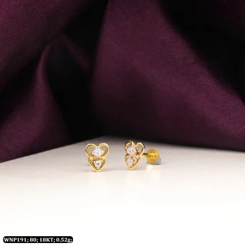 Children 14K Yellow Gold White CZ Cross Screw Back Earrings For Girls –  Loveivy.com