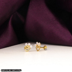 18KT Gold Kids Triplet Earring-Stud WNP192