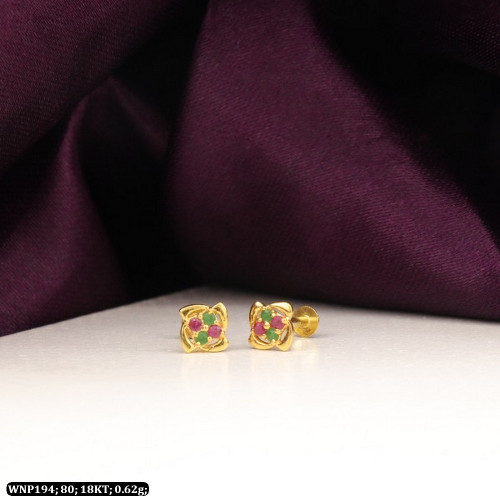 18KT Gold Kids Enamel Spinner Earrings - Perfect Gift for Little Girls