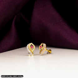 18KT Gold Kids Conch Shaped Earring-Stud WNP195