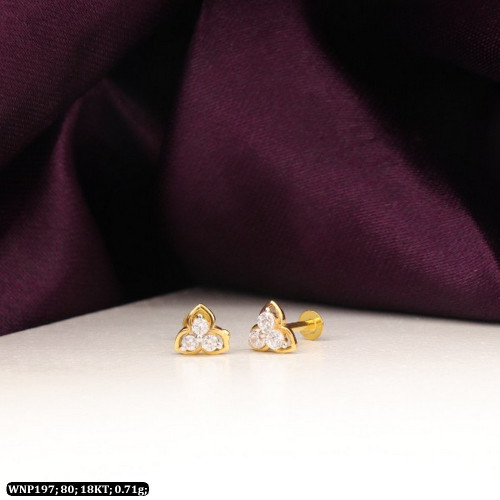 18KT Gold Kids Bud Earring-Stud WNP197 18KT Gold Kids Bud Earring-Stud WNP197