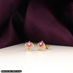 18KT Gold Kids Rose Flower Earring-Stud WNP218