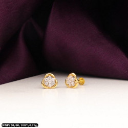 18KT Gold Kids Leaf Earring-Stud WNP220