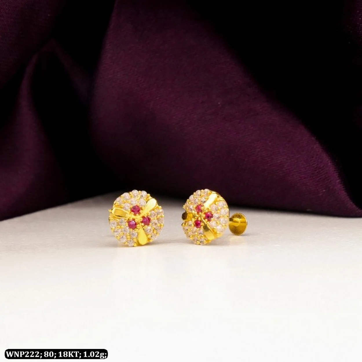 Buy 916 Gold Kids Earring Studs Ks9 Online | P S Jewellery - JewelFlix