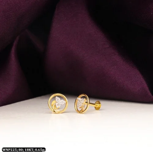 Tiny Cube Stud Earrings in 14k Gold - Michelle Chang