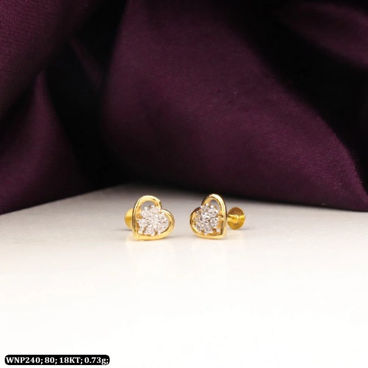 4mm 18k yellow gold handmade fabulous red cubic zircon stone excellent  antique vintage design stud earrings pair unisex jewelry er114 | TRIBAL  ORNAMENTS