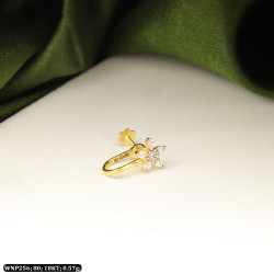 18KT Gold Flower Nose Pin For Women WNP256