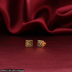 18KT Gold Kids Earring  Square Stud WNP267