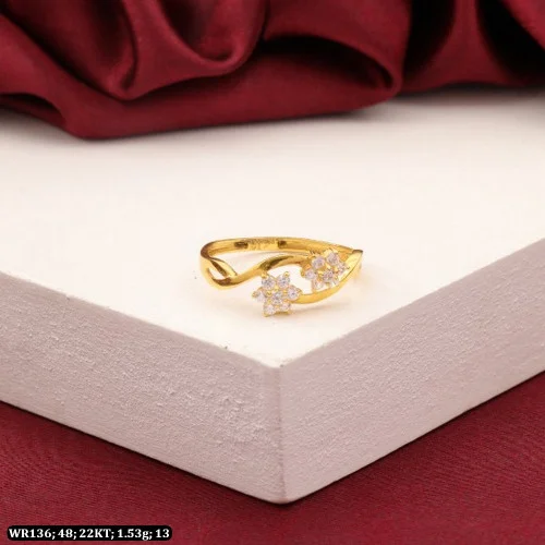 Buy SOHI Gold-Plated White Stone-Studded Finger Ring Online